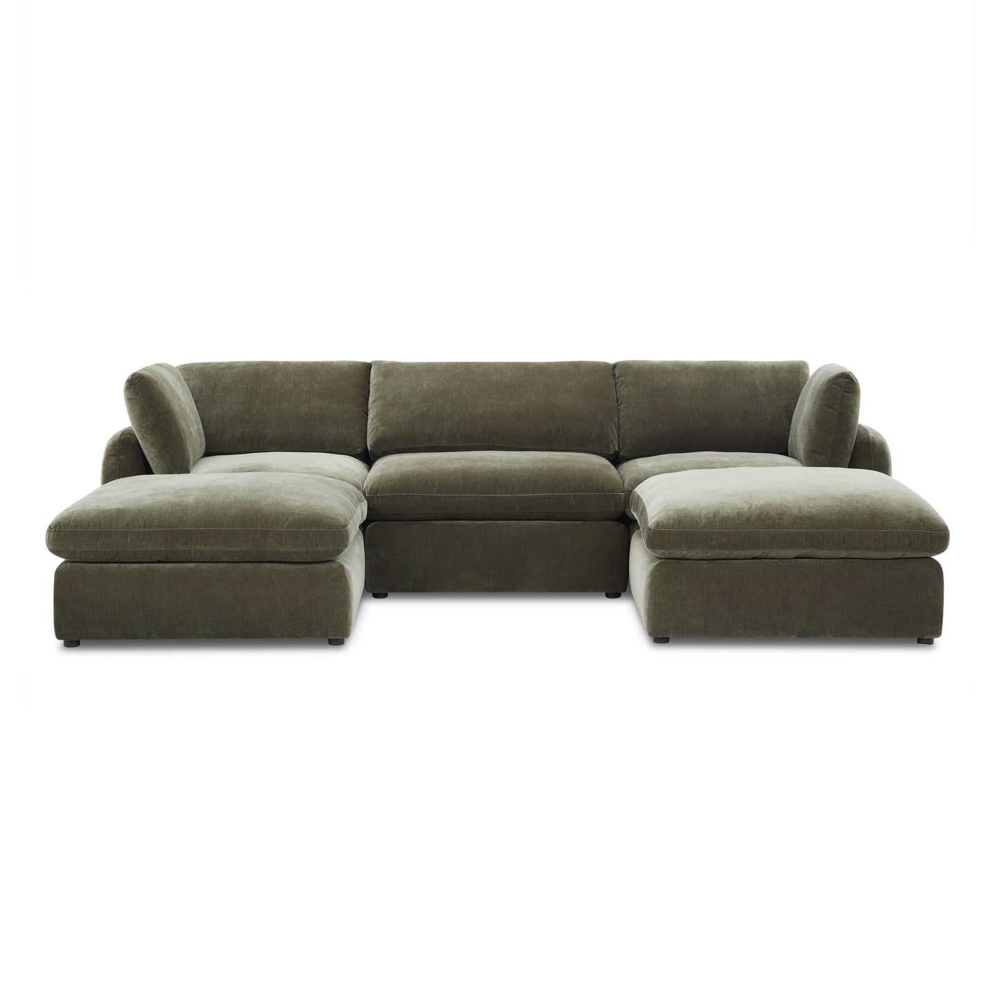 Tonga Modular 5-Piece U-Shaped Double Chaise Sectional | Lume Green