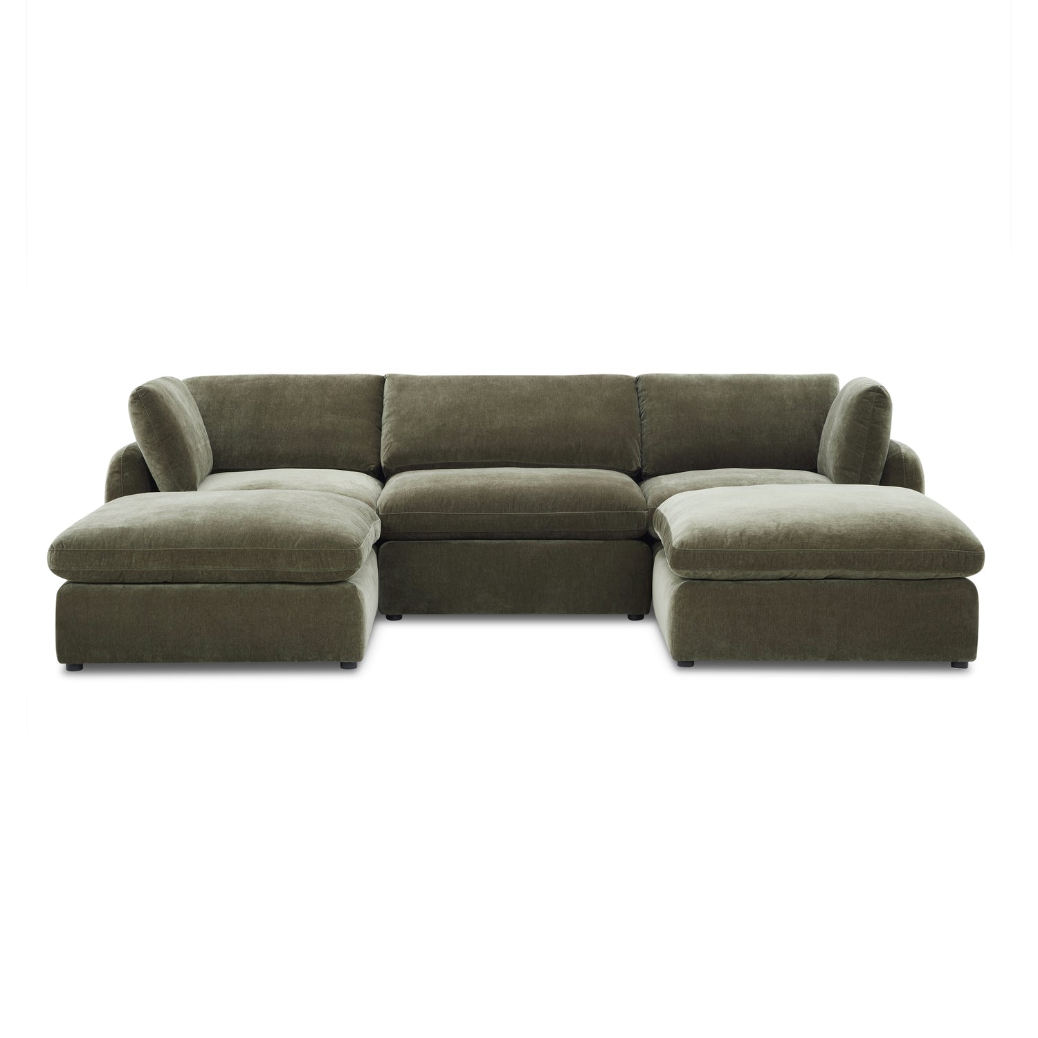 Tonga Modular 5-Piece U-Shaped Double Chaise Sectional | Lume Green 