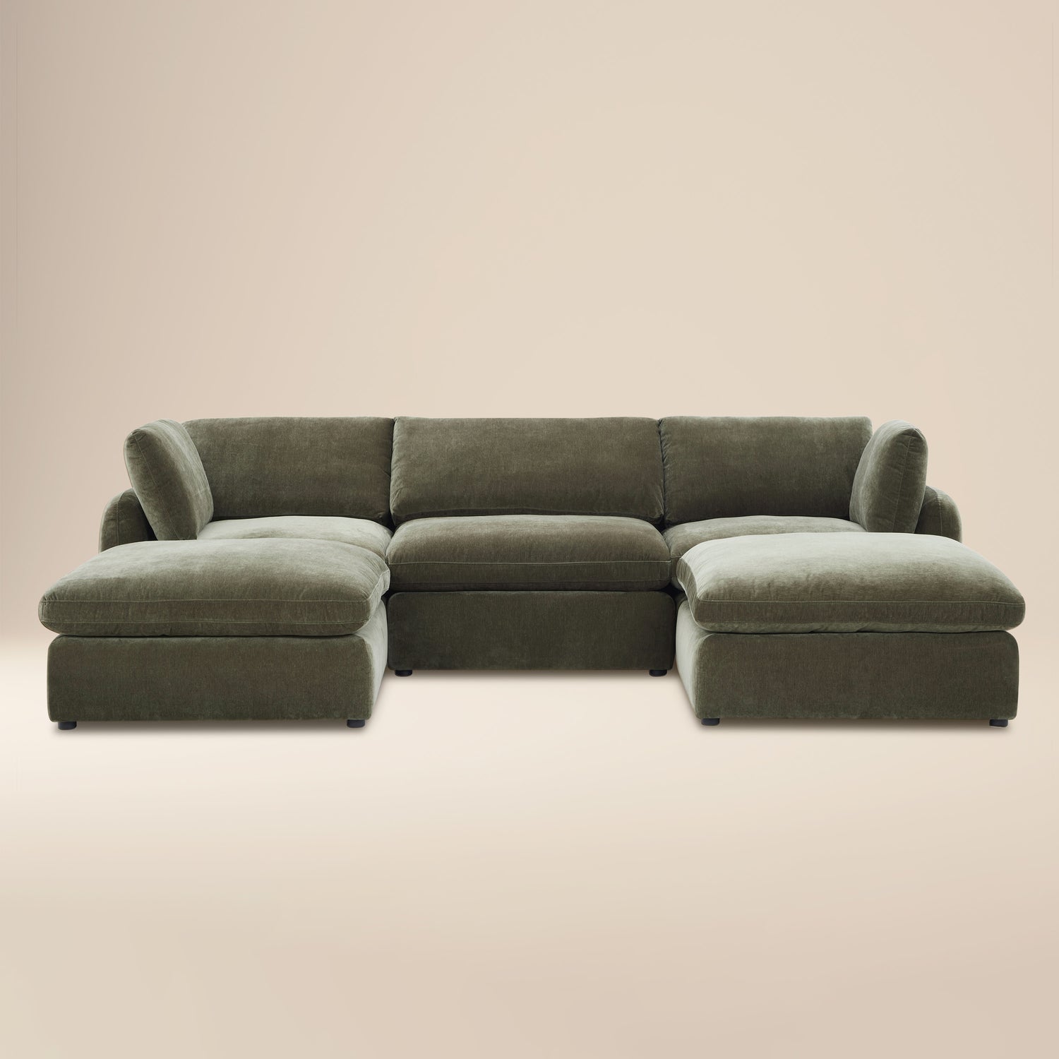 Tonga Modular 5-Piece U-Shaped Double Chaise Sectional | Lume Green 
