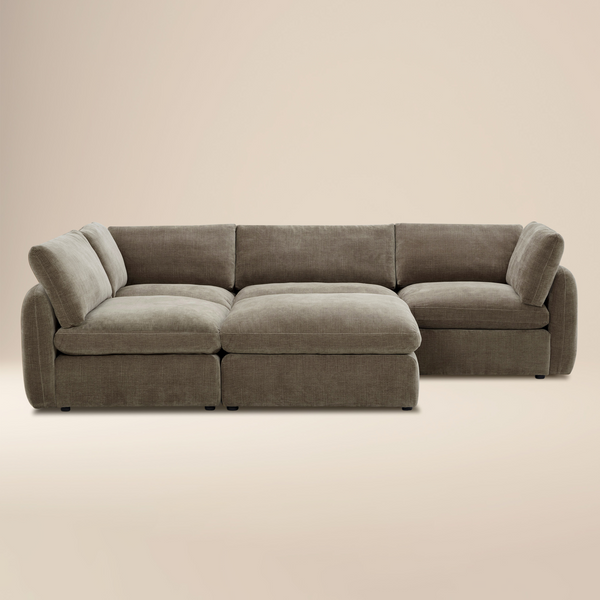 Tonga Modular 5-Piece Pit Lounge Sectional | Clove Brown
