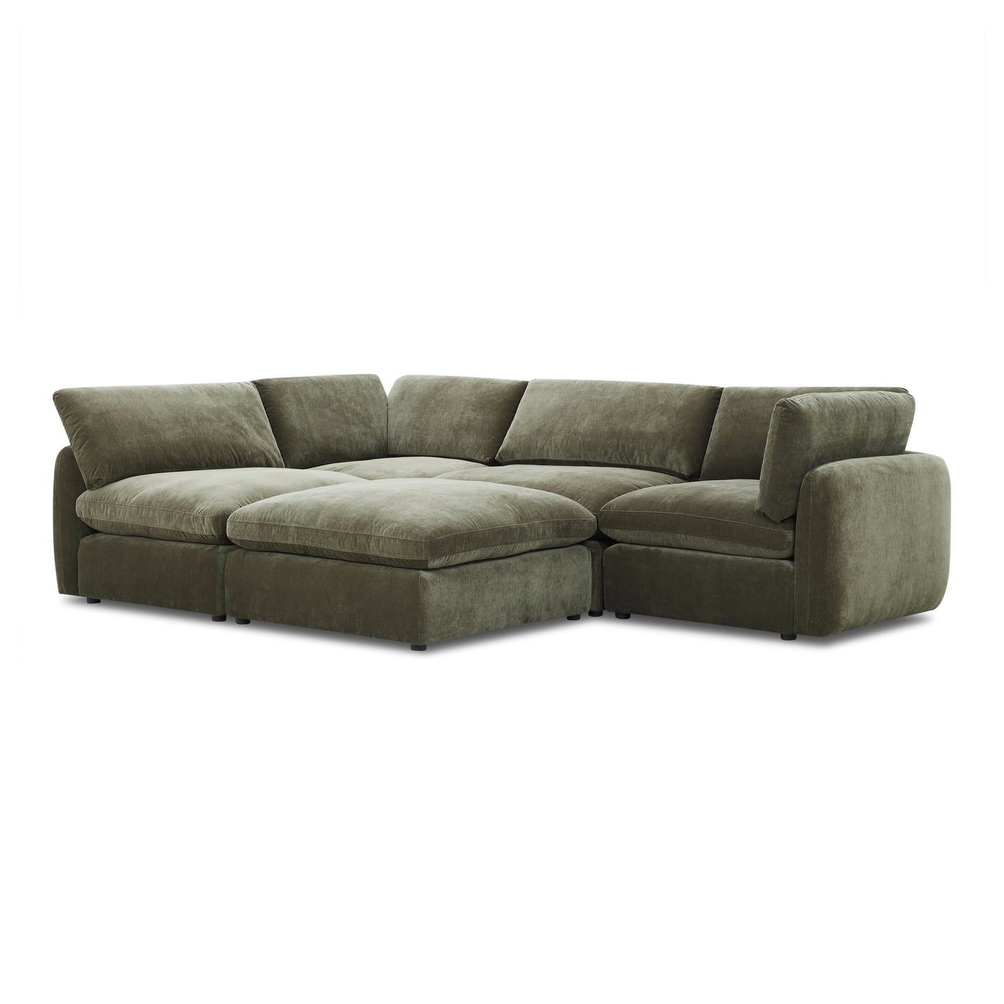 Tonga Modular 5-Piece Pit Lounge Sectional | Lume Green