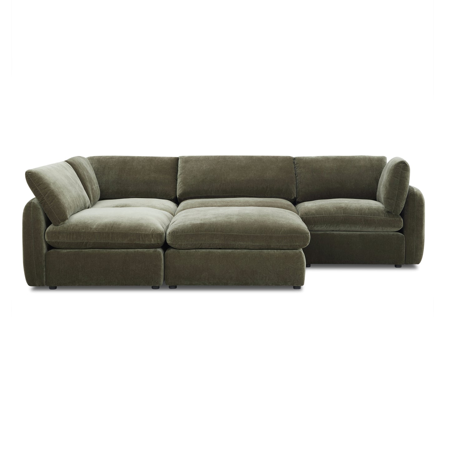 Tonga Modular 5-Piece Pit Lounge Sectional | Lume Green