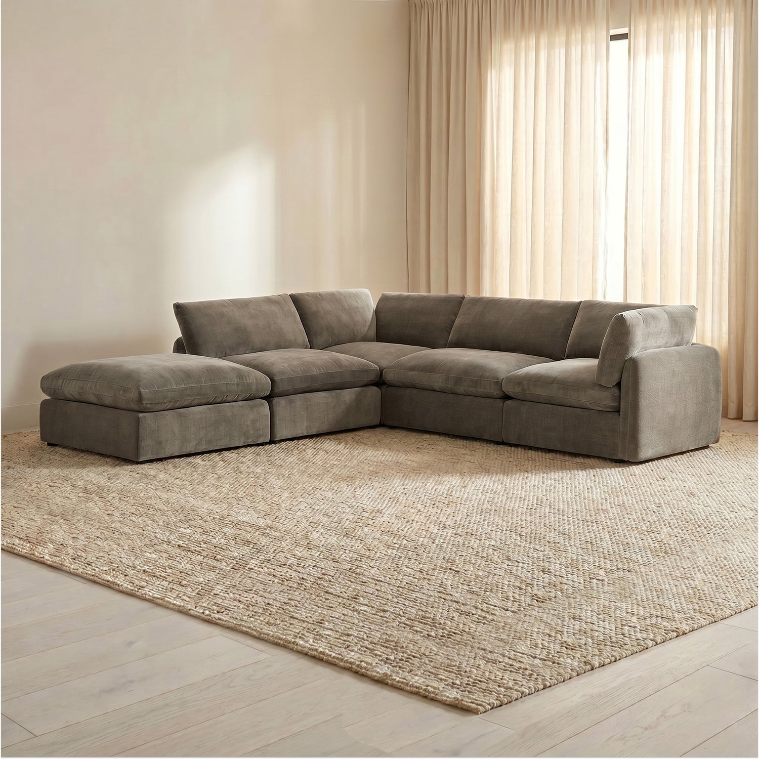 Tonga Modular 5-Piece Reversible L-Shaped Sectional | Clove Brown lifestyle_image