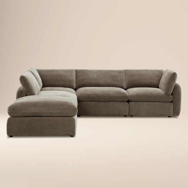 Tonga Modular 5-Piece Reversible L-Shaped Sectional | Clove Brown