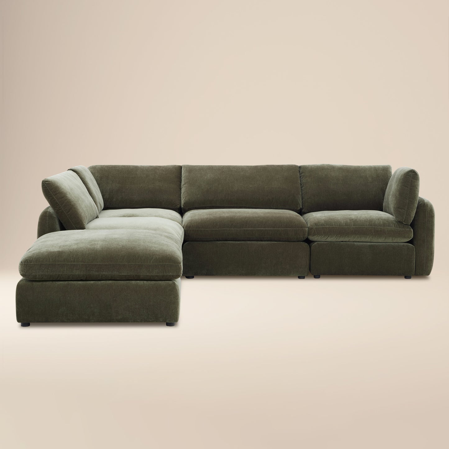 Tonga Modular 5-Piece Reversible L-Shaped Sectional | Lume Green