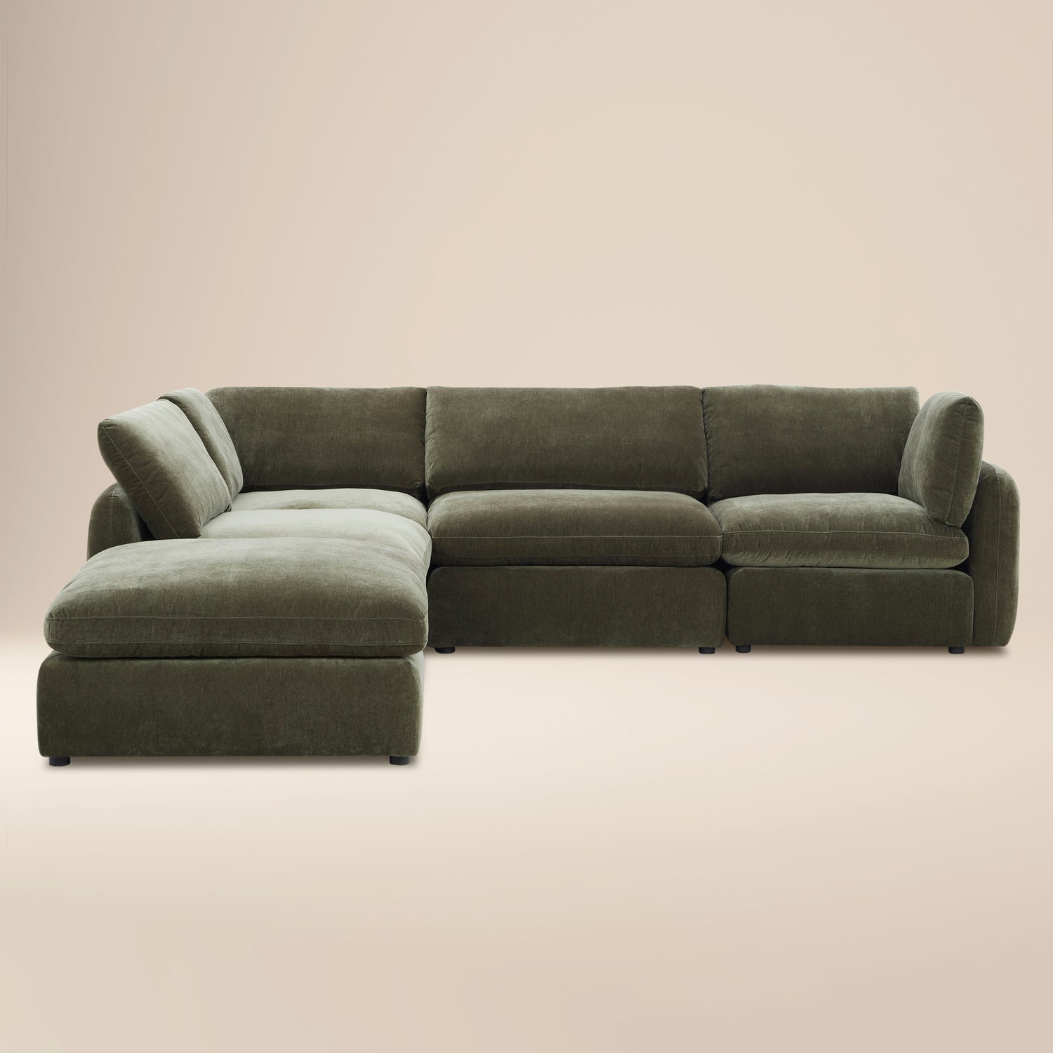 Tonga Modular 5-Piece Reversible L-Shaped Sectional | Lume Green 