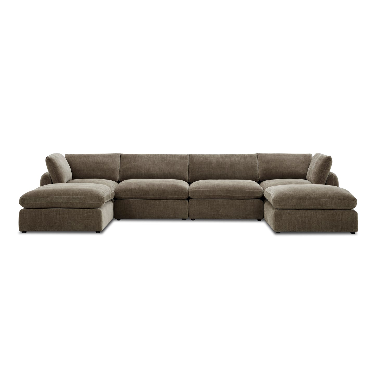 Tonga Modular 6-Piece U-Shaped Double Chaise Sectional | Clove Brown