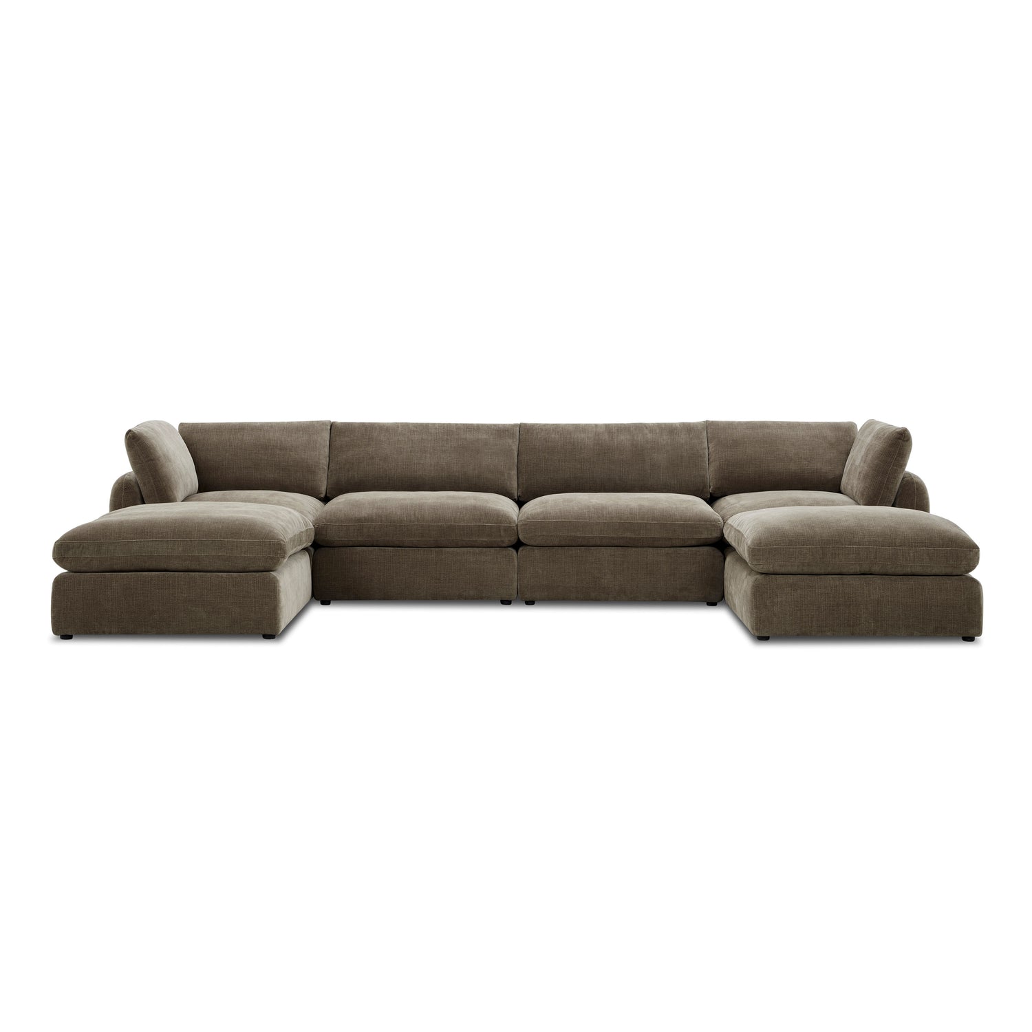 Tonga Modular 6-Piece U-Shaped Double Chaise Sectional | Clove Brown 