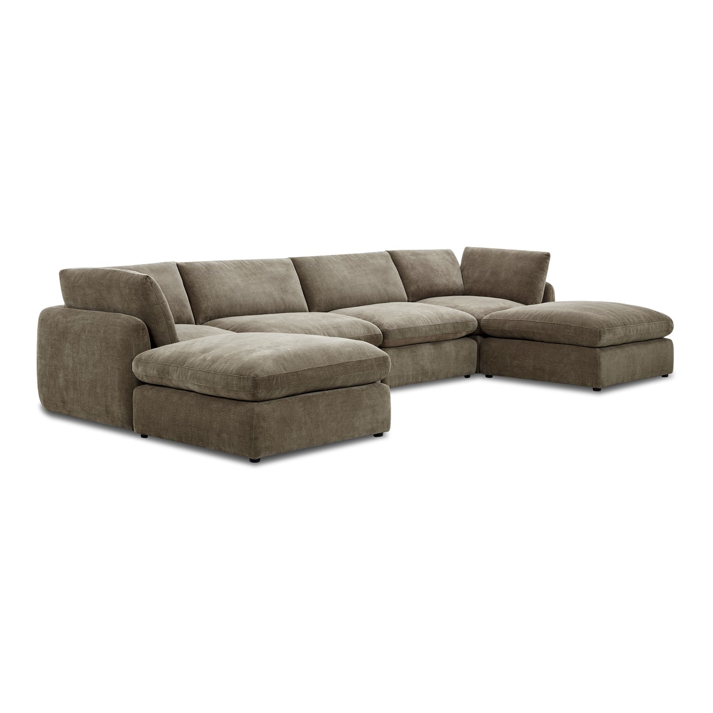 Tonga Modular 6-Piece U-Shaped Double Chaise Sectional | Clove Brown