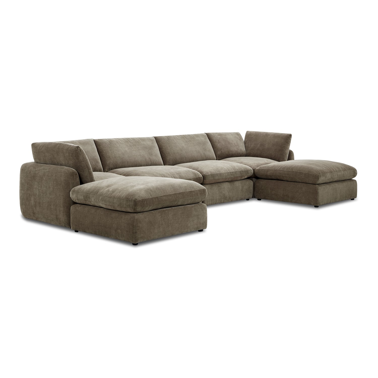 Tonga Modular 6-Piece U-Shaped Double Chaise Sectional | Clove Brown 