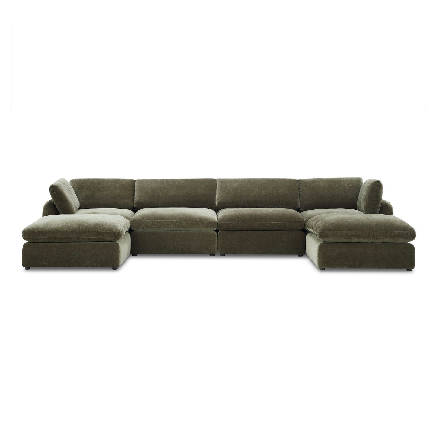 Tonga Modular 6-Piece U-Shaped Double Chaise Sectional | Lume Green