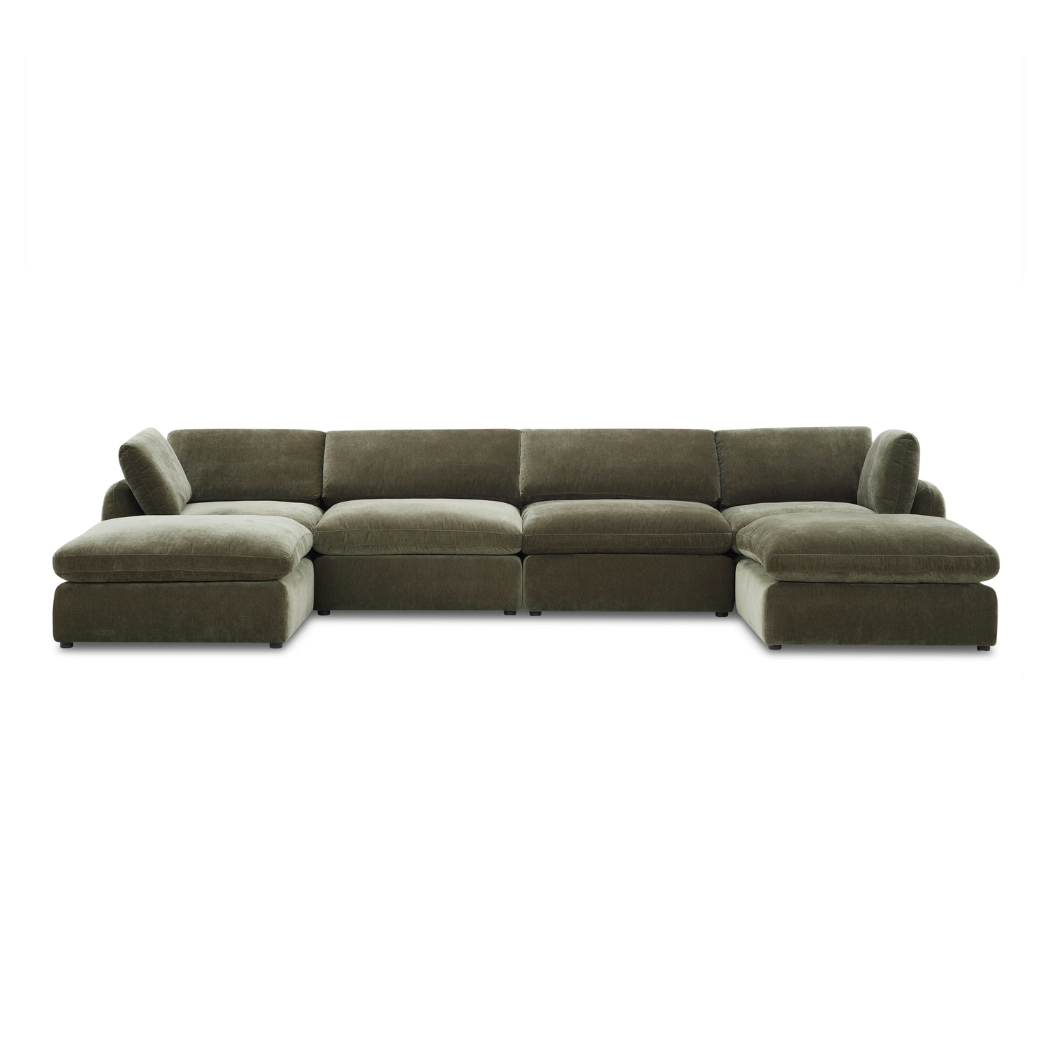 Tonga Modular 6-Piece U-Shaped Double Chaise Sectional | Lume Green 