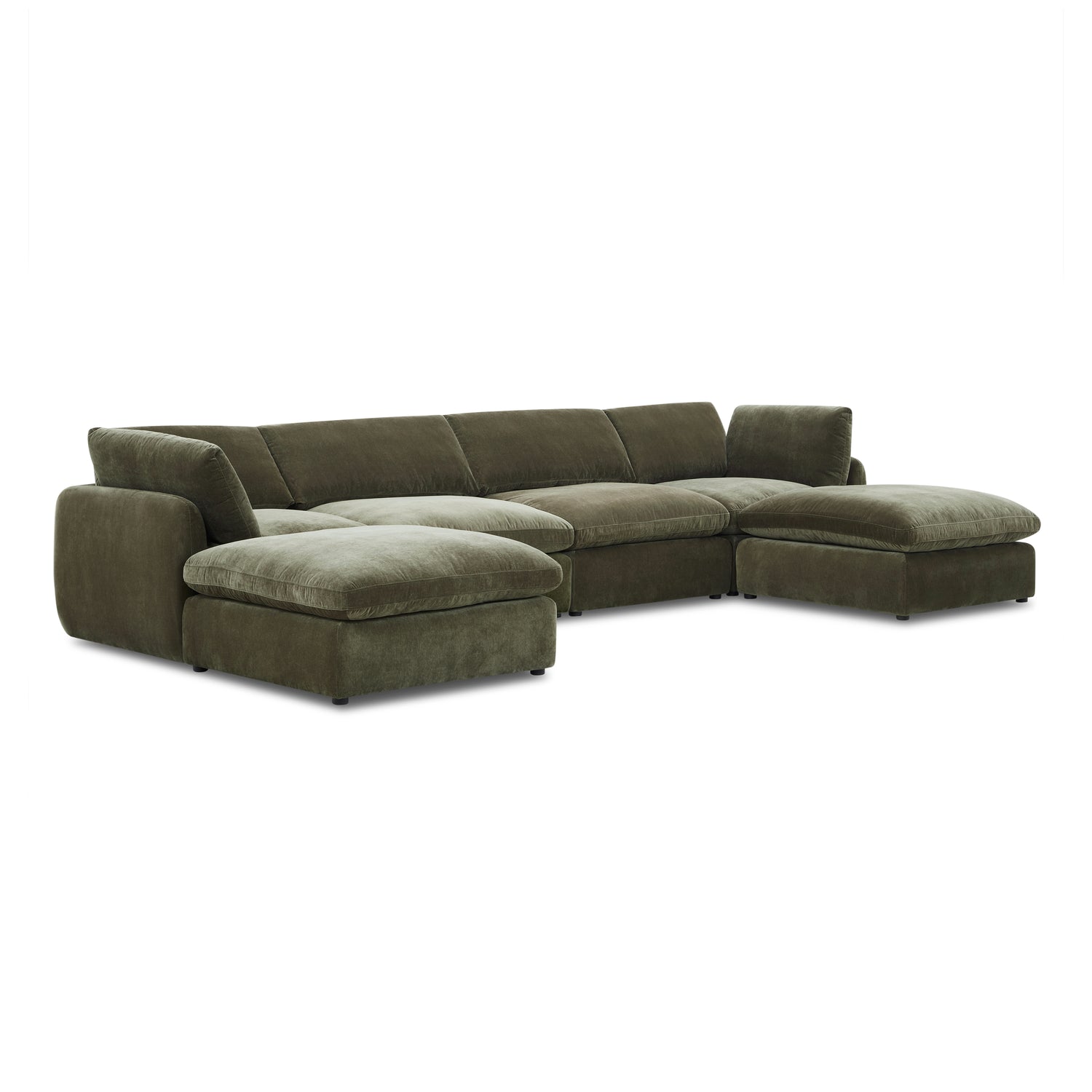 Tonga Modular 6-Piece U-Shaped Double Chaise Sectional | Lume Green 