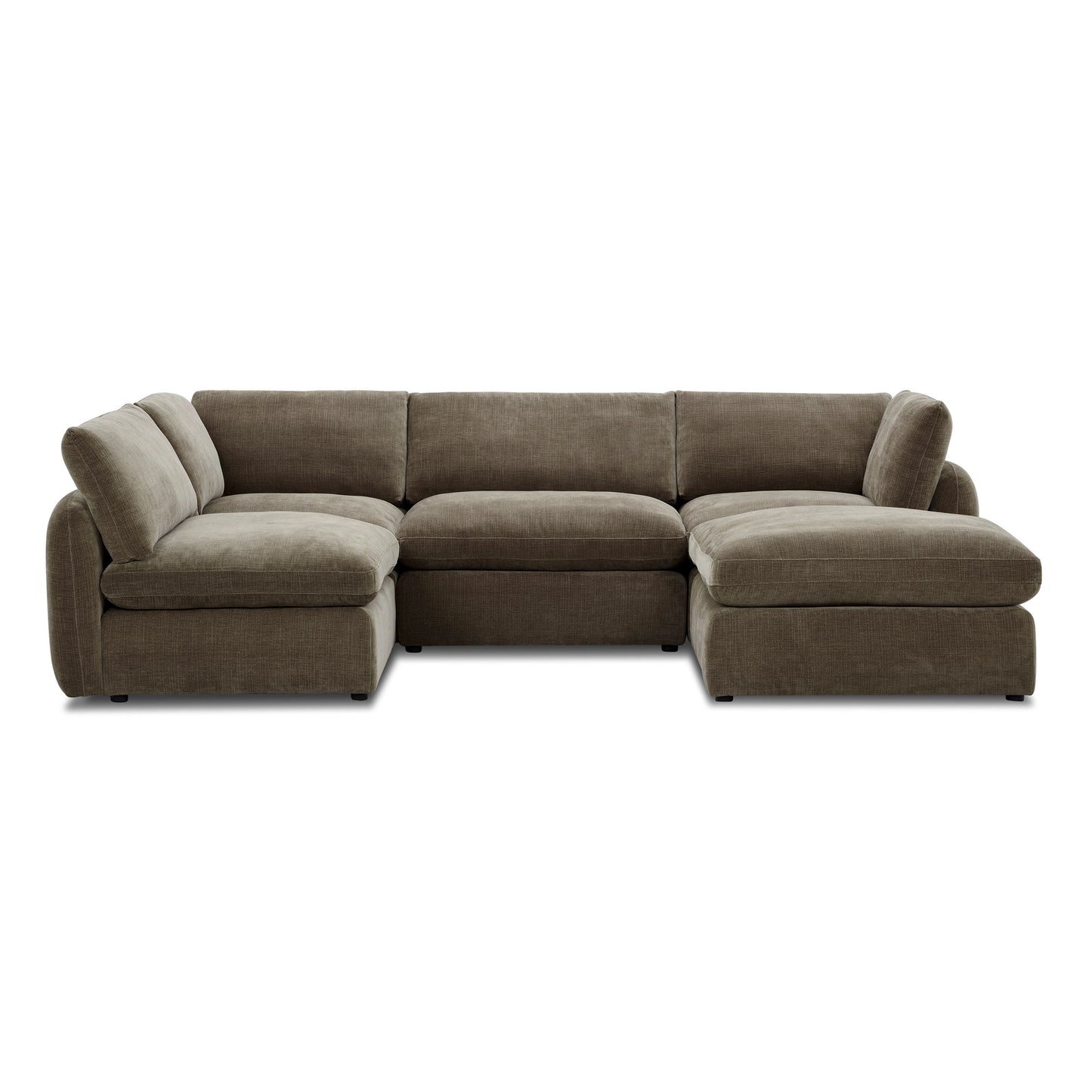 Tonga Modular 5-Piece U-Shaped Double Chaise Sectional | Clove Brown