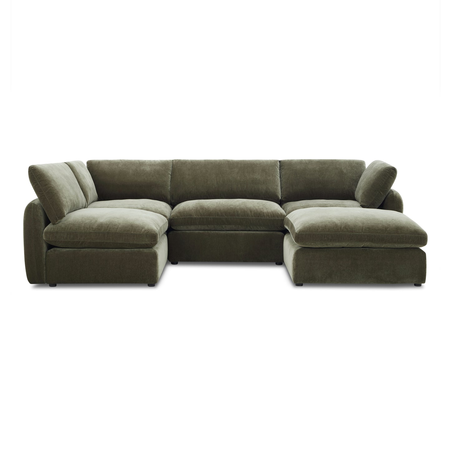 Tonga Modular 5-Piece U-Shaped Double Chaise Sectional | Lume Green