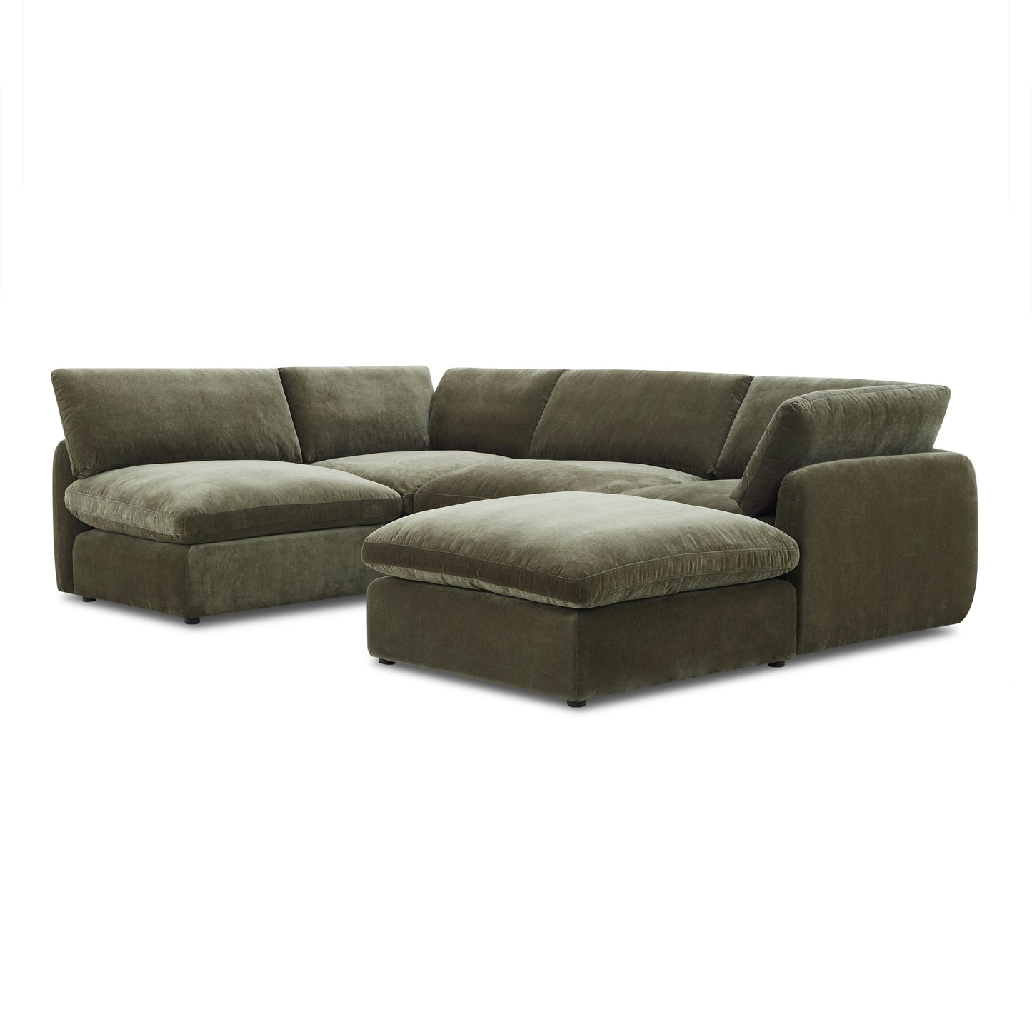 Tonga Modular 5-Piece U-Shaped Double Chaise Sectional | Lume Green