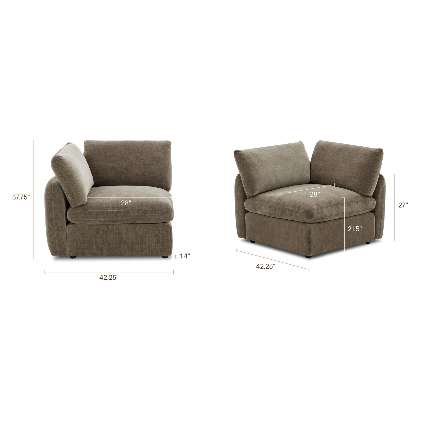 Corner Tonga Modular Sofa | Clove Brown