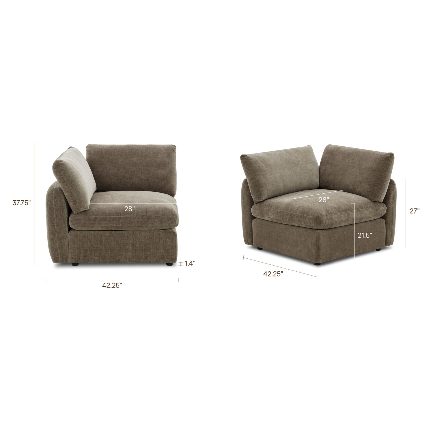 Corner Tonga Modular Sofa | Clove Brown 