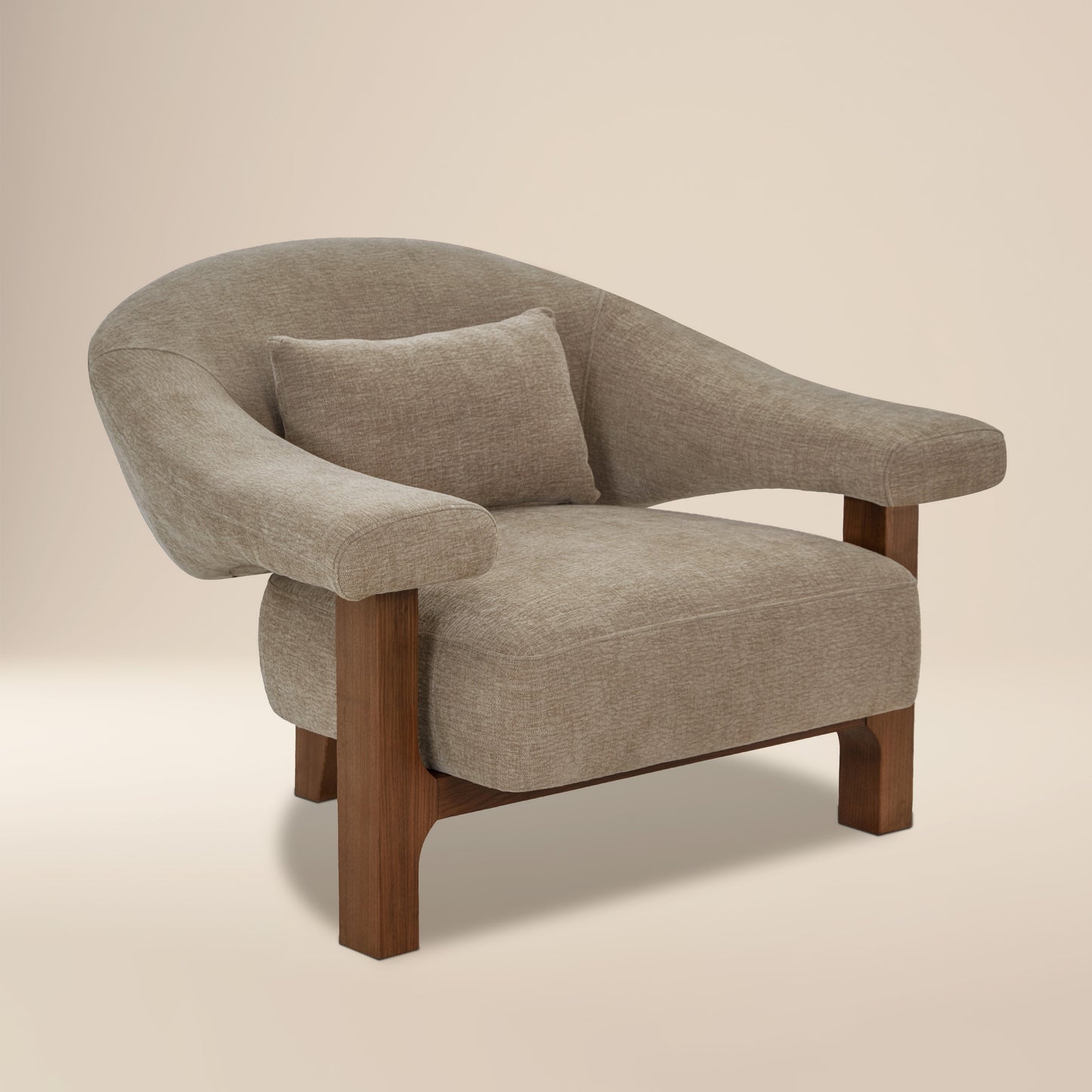 Leni Lounge Chair | Linen Brown