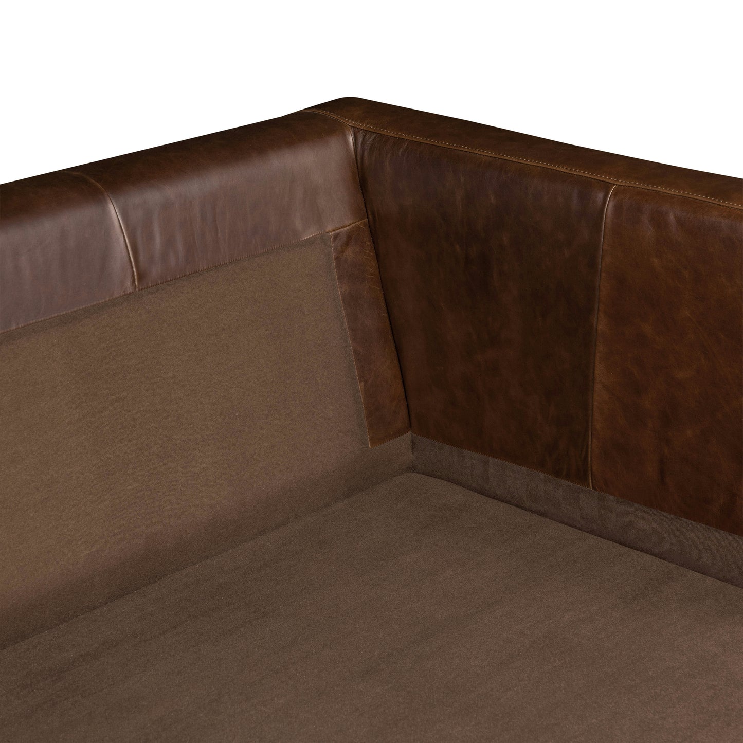 Napa 104" Leather Left-Facing Bumper Chaise Sectional | Chocolate Brown