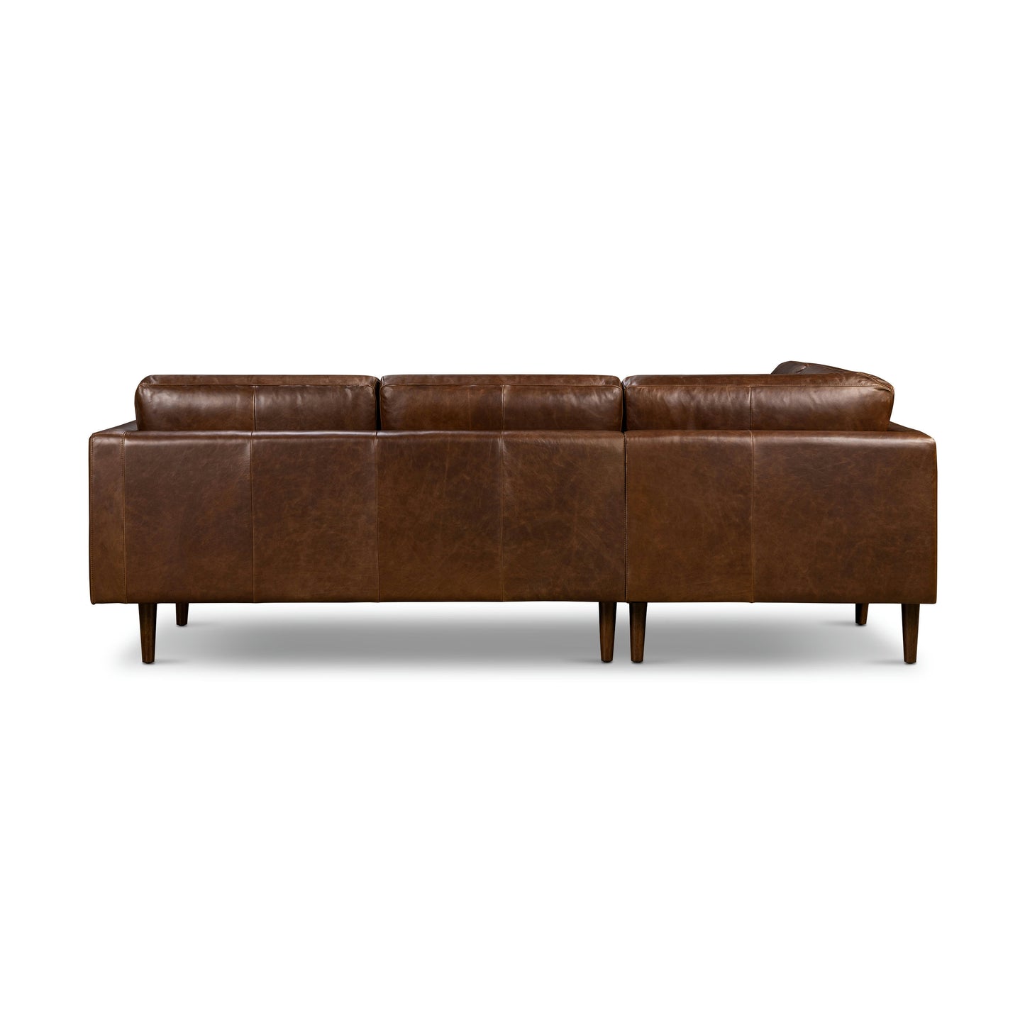 Napa 104" Leather Left-Facing Bumper Chaise Sectional | Chocolate Brown