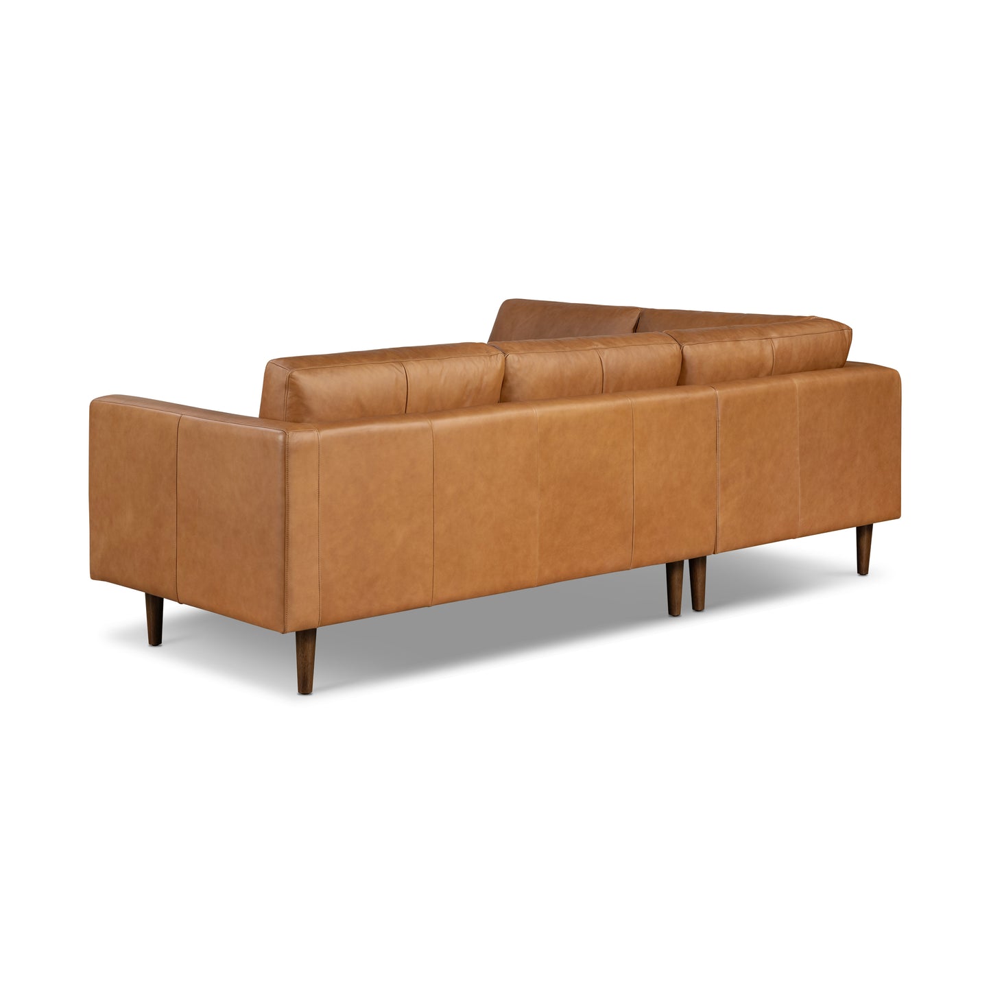 Napa 104" Leather Left-Facing Bumper Chaise Sectional | Cognac Tan