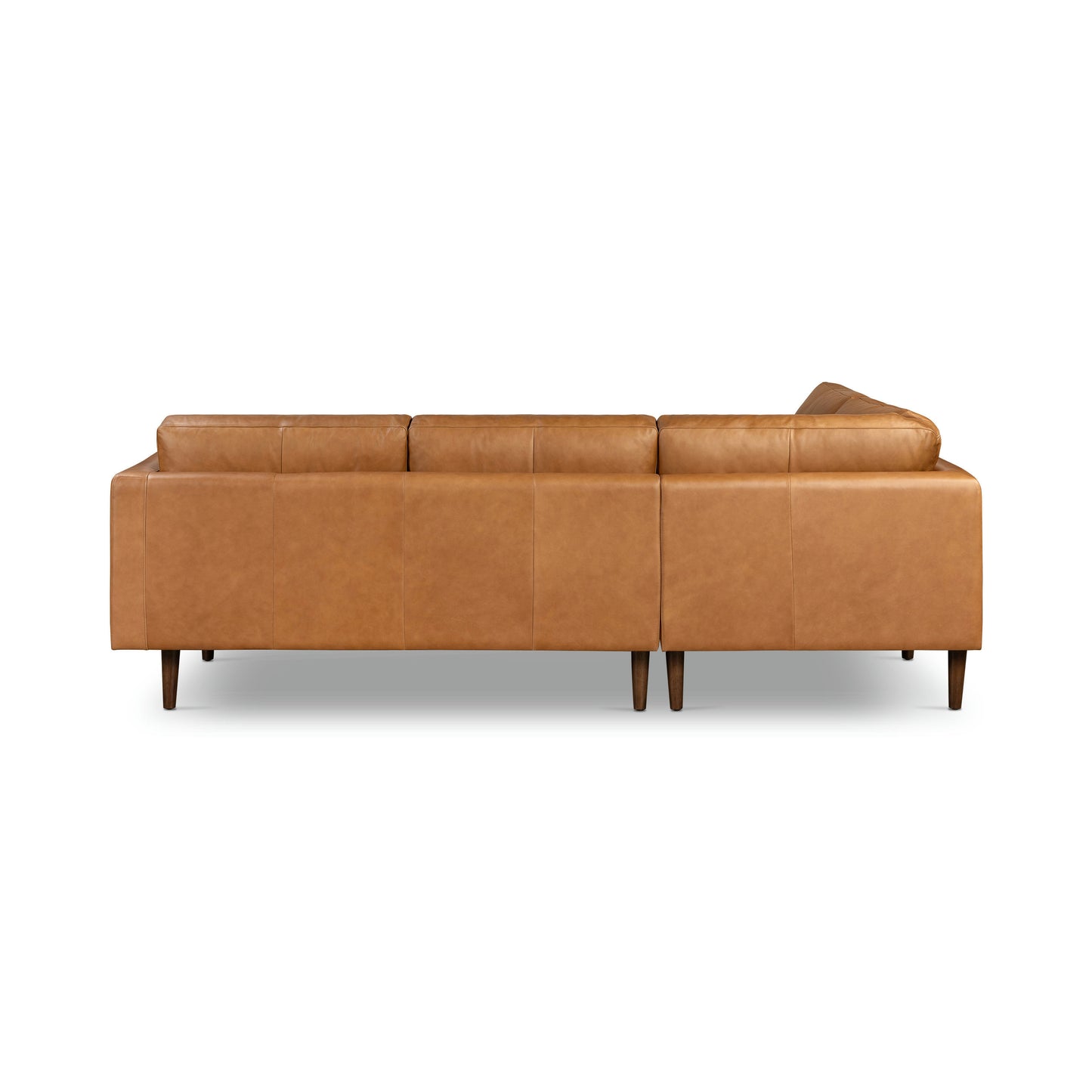 Napa 104" Leather Left-Facing Bumper Chaise Sectional | Cognac Tan