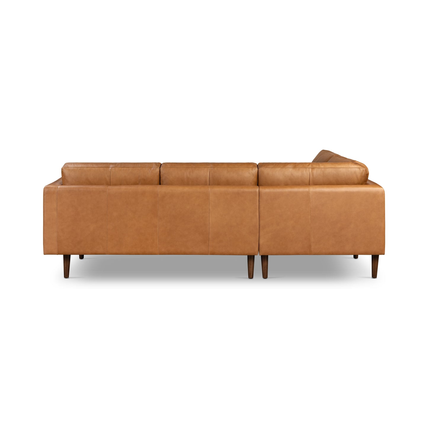 Napa 104" Leather Left-Facing Bumper Chaise Sectional | Cognac Tan