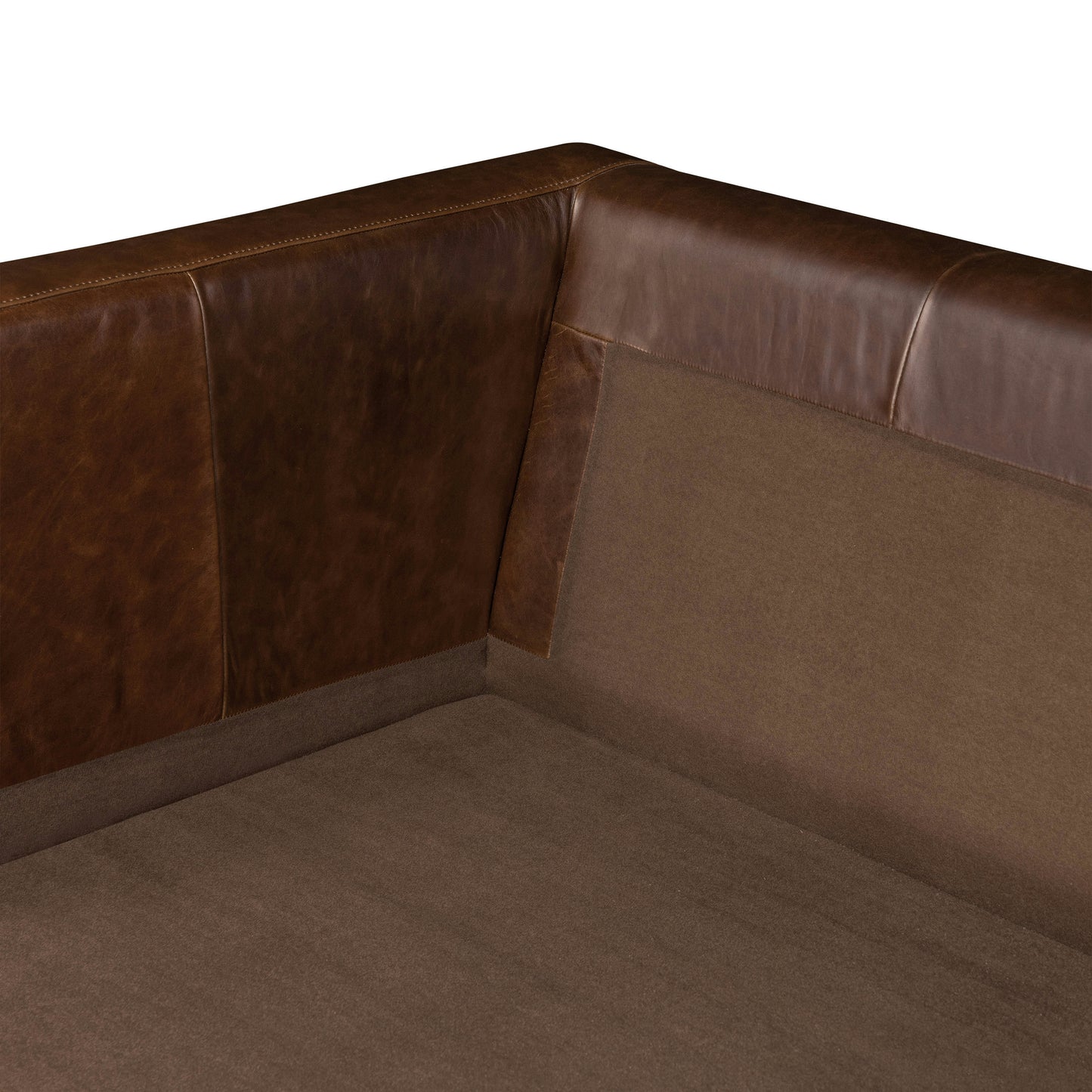 Napa 104" Leather Right-Facing Bumper Chaise Sectional | Chocolate Brown