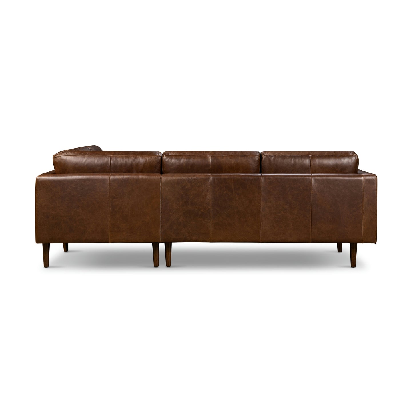 Napa 104" Leather Right-Facing Bumper Chaise Sectional | Chocolate Brown