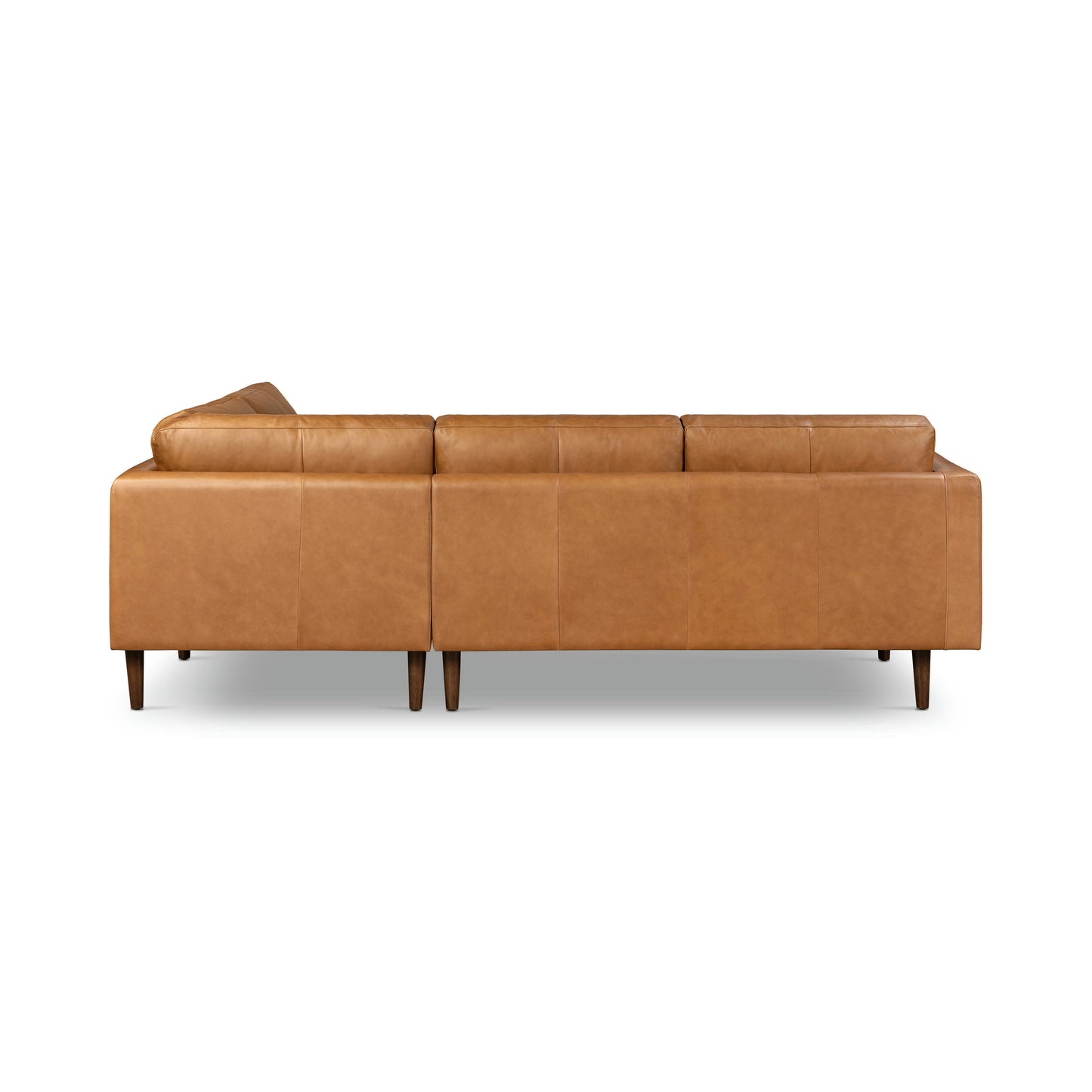 Napa 104" Leather Right-Facing Bumper Chaise Sectional | Cognac Tan