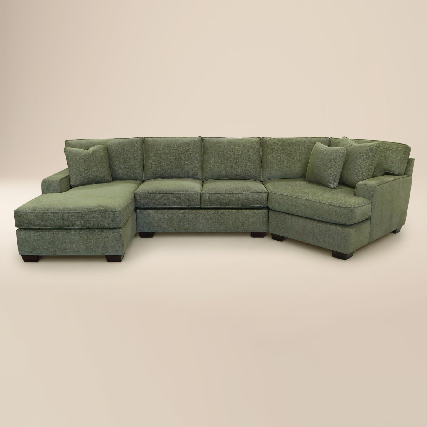 Tamar 150" Left-facing Cuddle Chaise Sectional | Aurora Green
