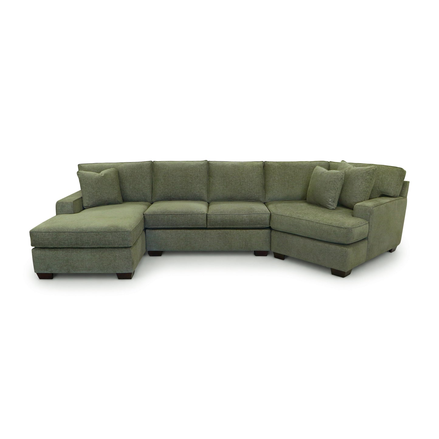 Tamar 150" Left-facing Cuddle Chaise Sectional | Aurora Green