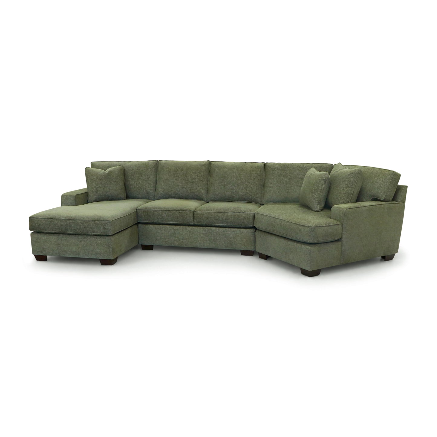 Tamar 150" Left-facing Cuddle Chaise Sectional | Aurora Green