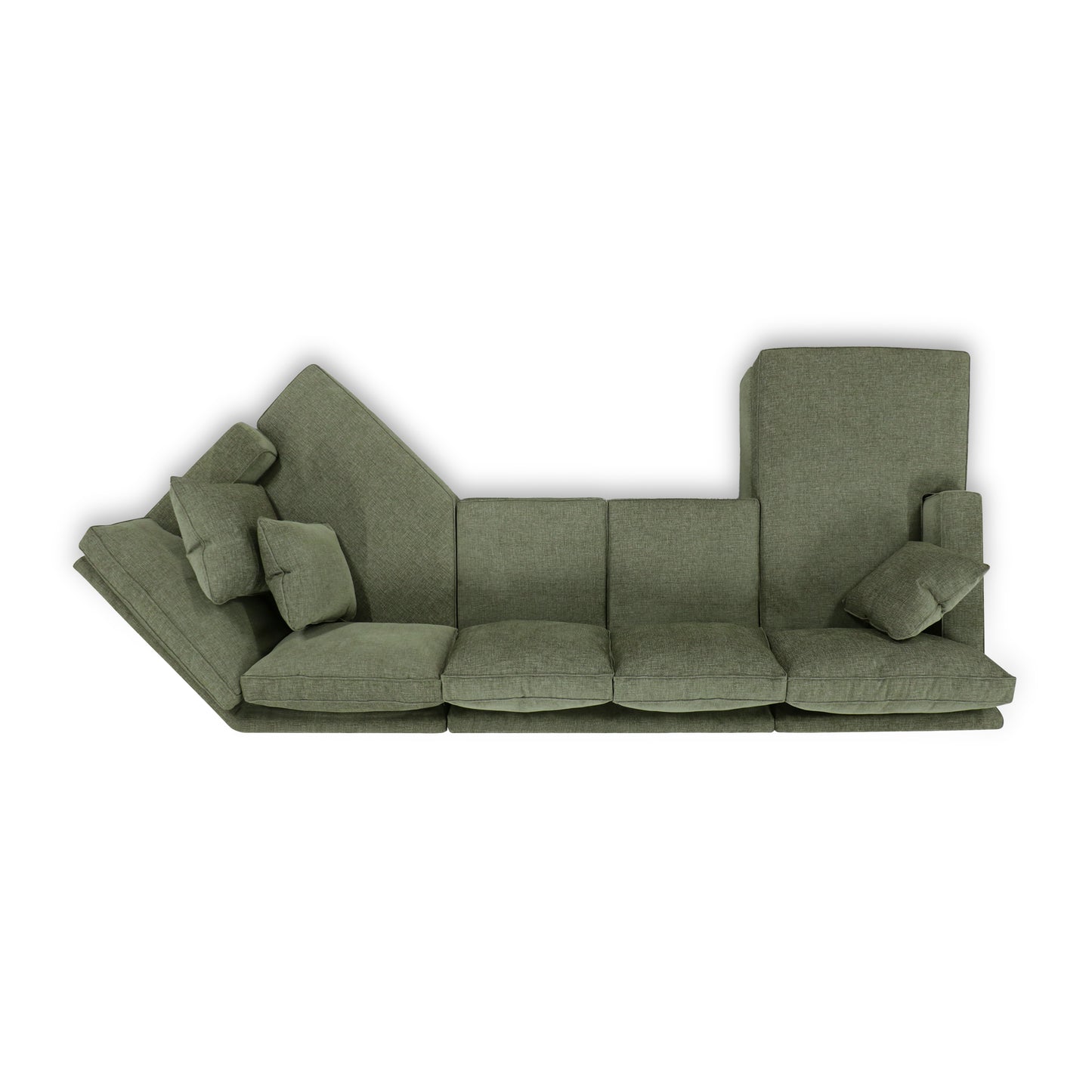 Tamar 150" Left-facing Cuddle Chaise Sectional | Aurora Green