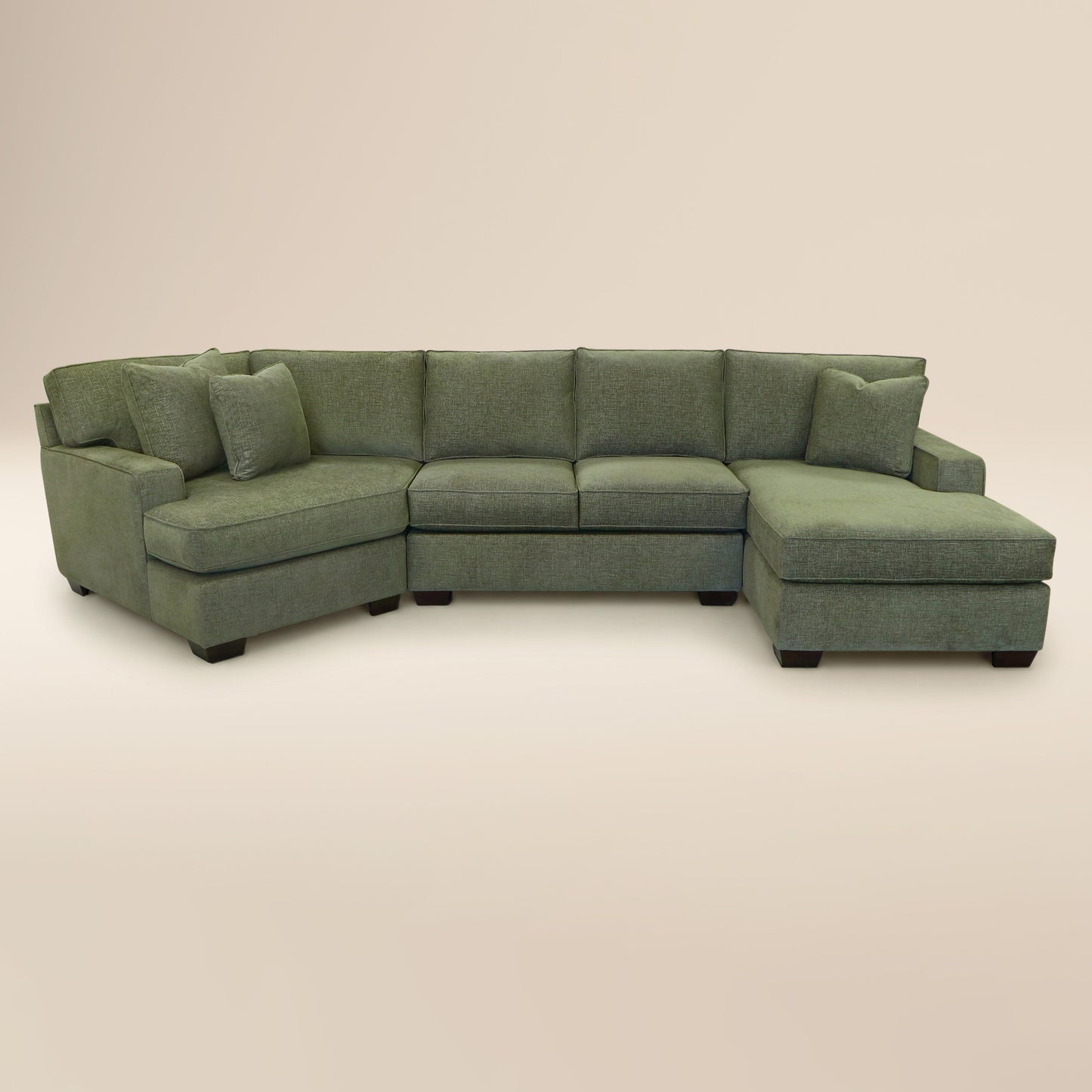 Tamar 150" Right-facing Cuddle Chaise Sectional | Aurora Green
