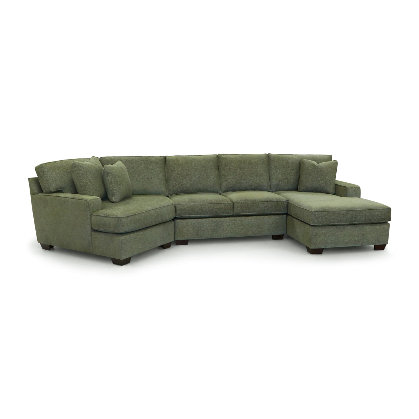 Tamar 150" Right-facing Cuddle Chaise Sectional | Aurora Green