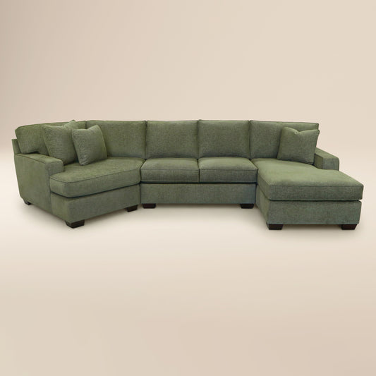 Tamar 150" Right-facing Cuddle Chaise Sectional | Aurora Green