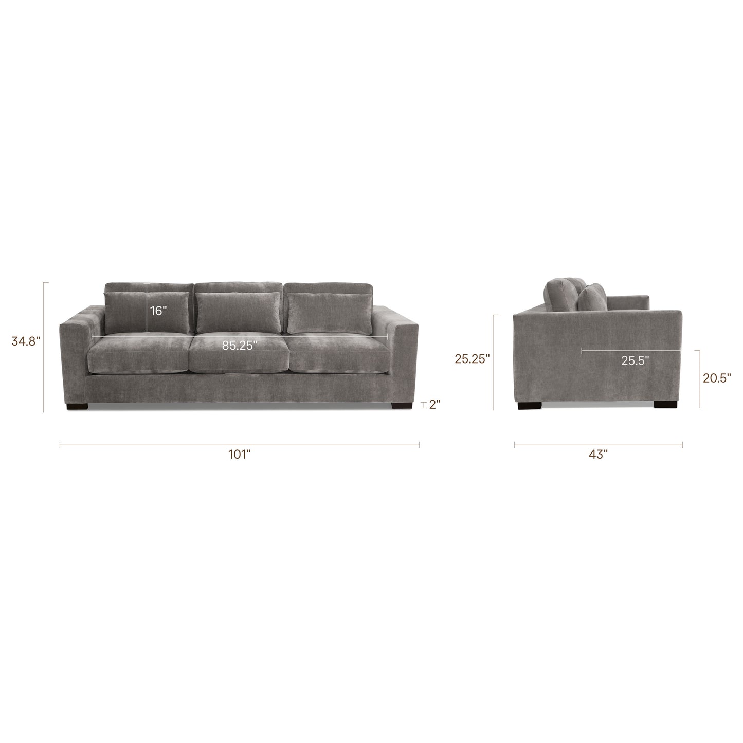 Garda 101" Sofa | Celest Brown