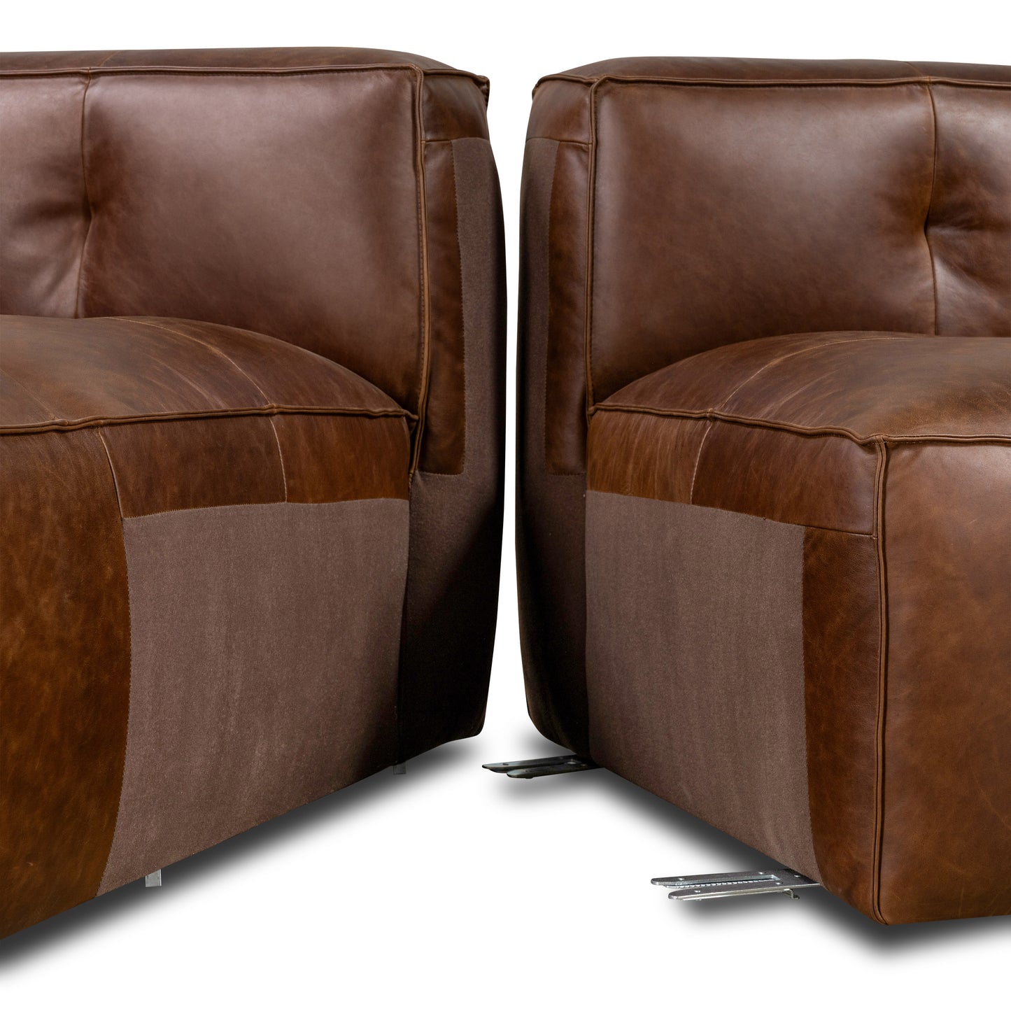 Capa 116" Leather Left-Facing Sectional | Chocolate Brown