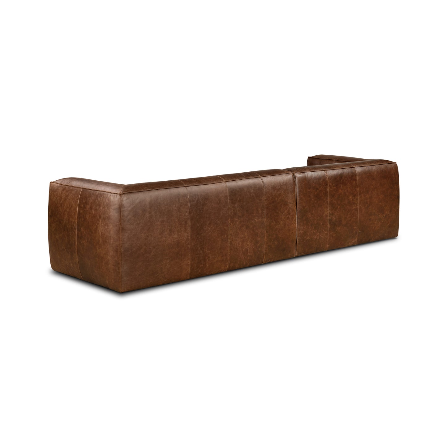 Capa 116" Leather Left-Facing Sectional | Chocolate Brown