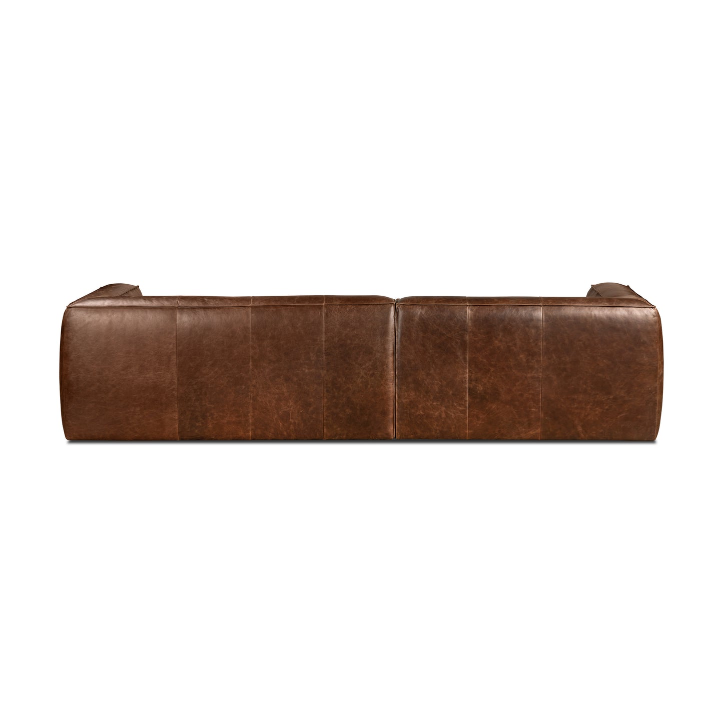 Capa 116" Leather Left-Facing Sectional | Chocolate Brown