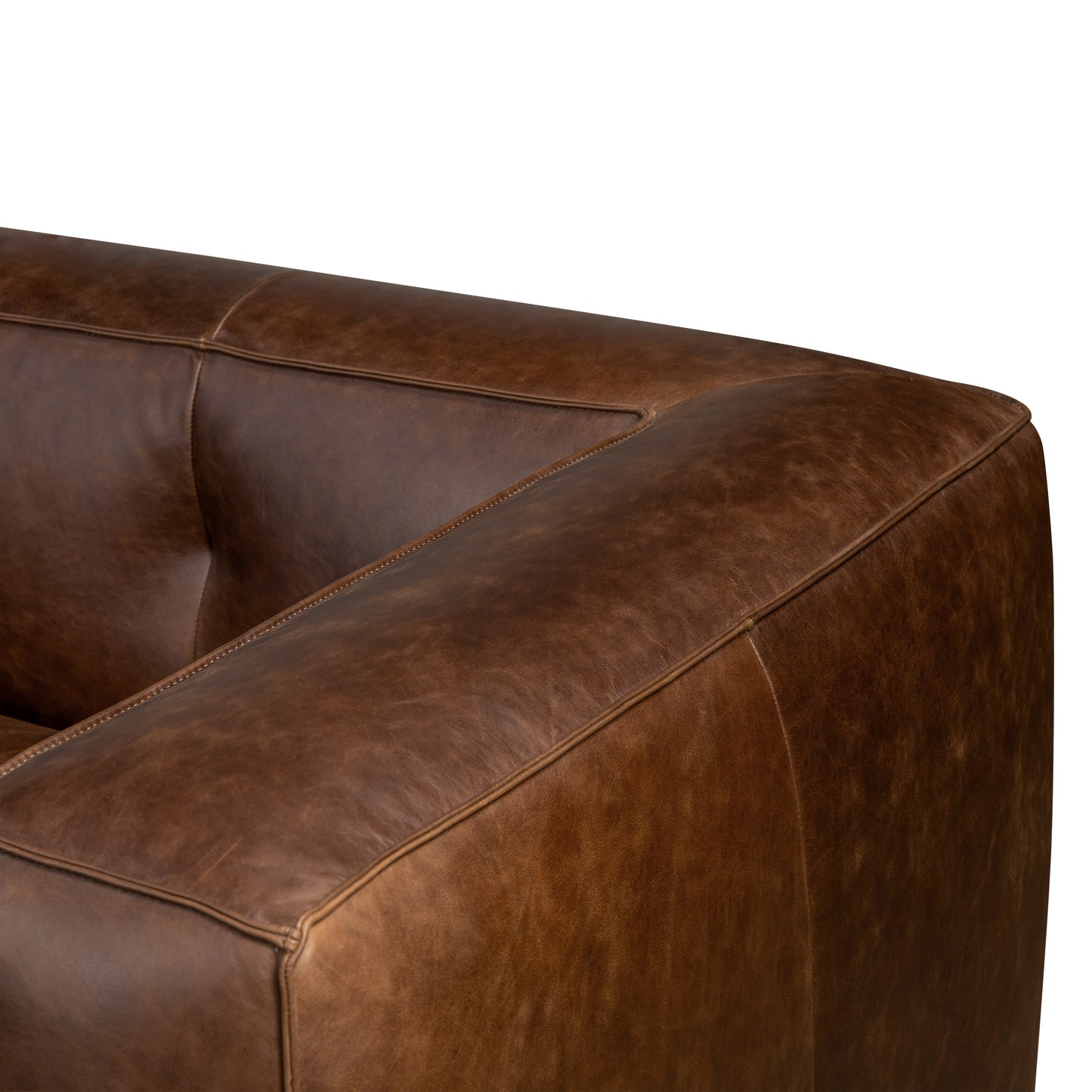 Capa 116" Leather Left-Facing Sectional | Chocolate Brown