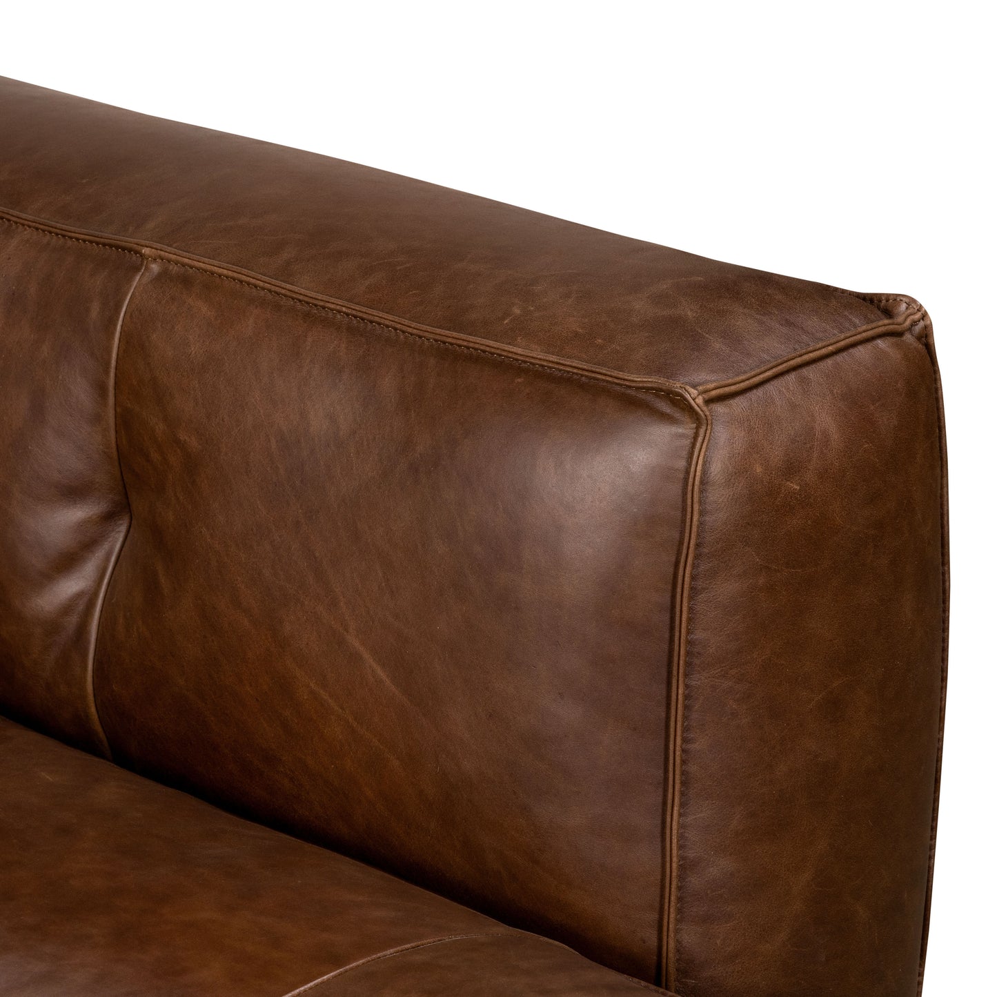 Capa 116" Leather Right-Facing Sectional | Chocolate Brown