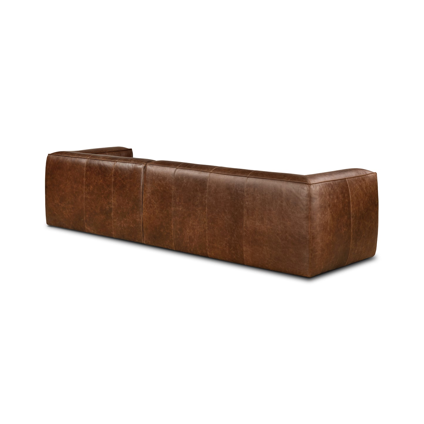 Capa 116" Leather Right-Facing Sectional | Chocolate Brown