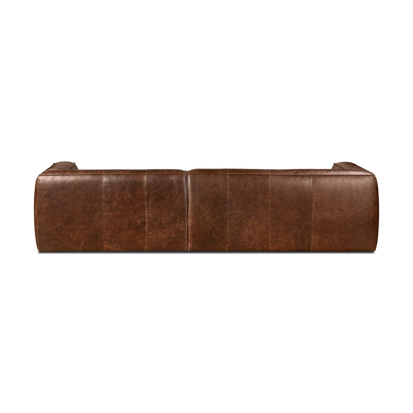 Capa 116" Leather Right-Facing Sectional | Chocolate Brown