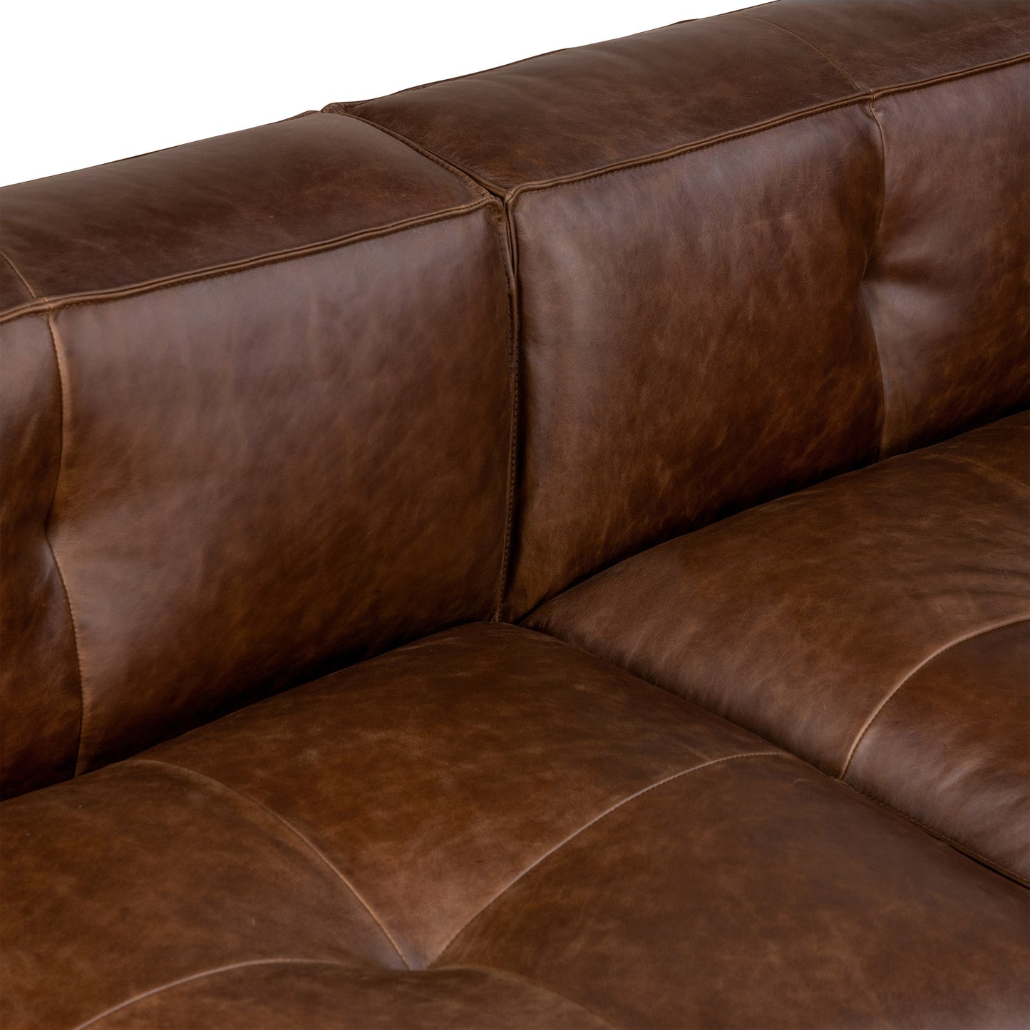 Capa 116" Leather Right-Facing Sectional | Chocolate Brown