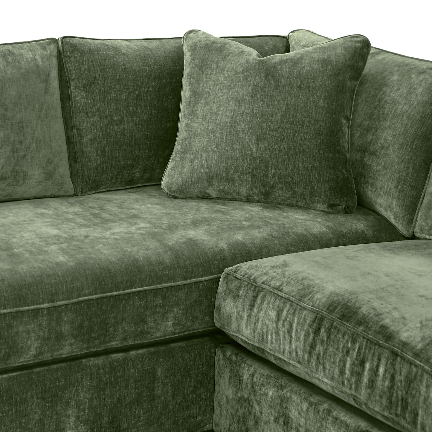 Berkley 113.5" Left-facing Bumper Sectional | Celest Green