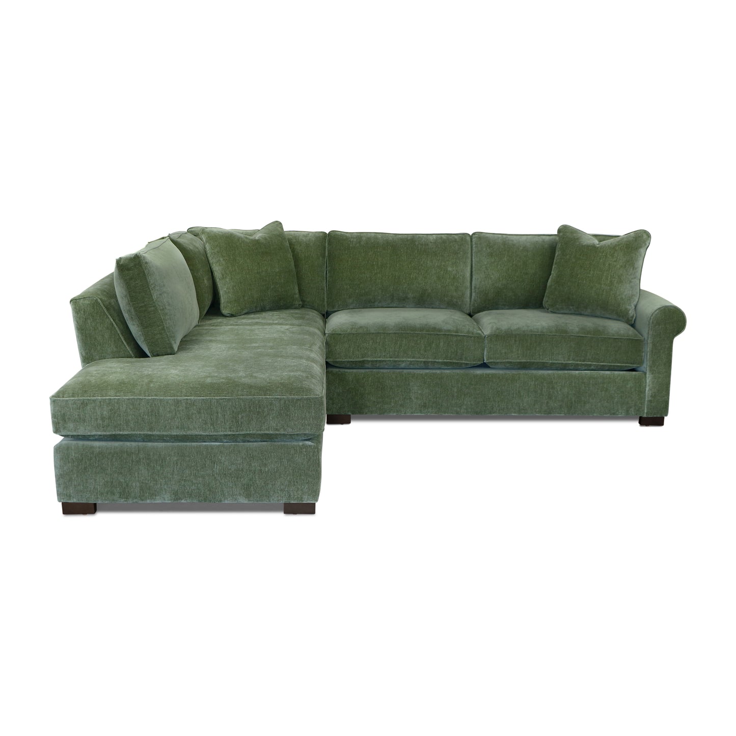 Berkley 113.5" Left-facing Bumper Sectional | Celest Green