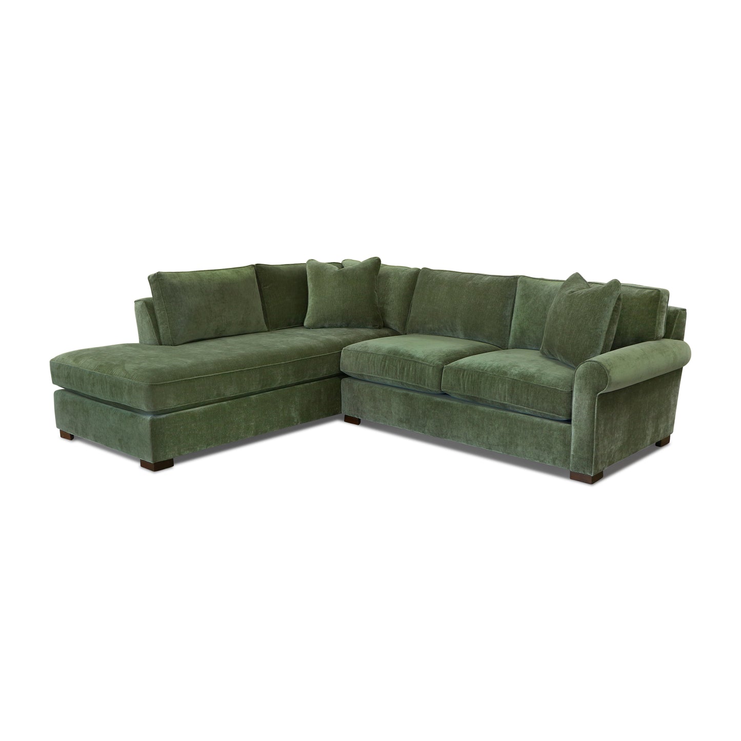 Berkley 113.5" Left-facing Bumper Sectional | Celest Green
